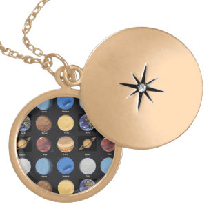 All Planets Science Photos With Names Locket Necklace