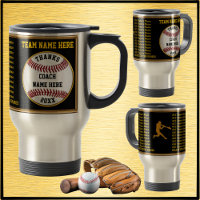 All Player's Names on Baseball Coach Gift, Mug