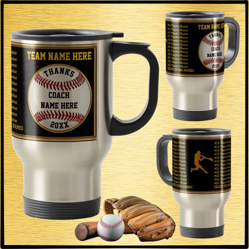 All Players Names on Baseball Coach Gift Mug