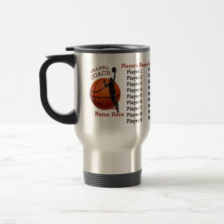 All Players Names On Gifts For A Basketball Coach Travel Mug