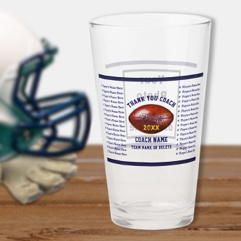All Player's Names Photo Football Coach Gift Ideas Glass by YourSportsGifts at Zazzle