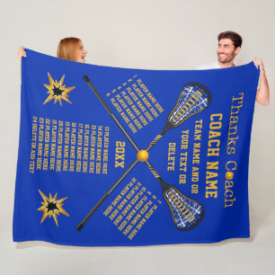 All Player's Names Thanks Lacrosse Coach Gifts Fleece Blanket
