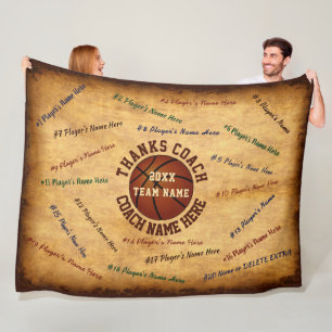 ALL Player's Names Vintage Look Basketball Blanket