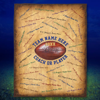 All Players  Personalized Football Coach Gifts Fleece Blanket by YourSportsGifts at Zazzle