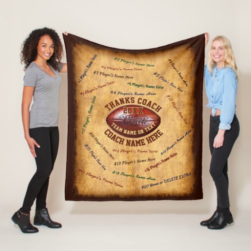 All Players Team and Coach Football Coach Gifts Fleece Blanket