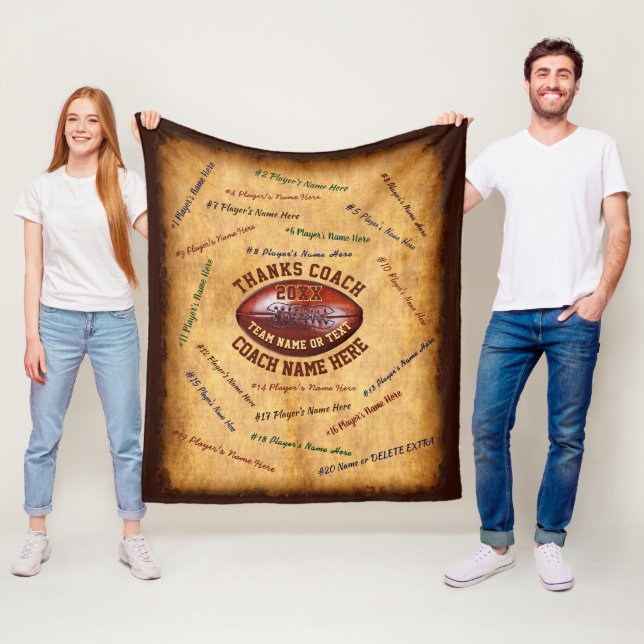 All Player's, Team and Coach Football Coach Gifts Fleece Blanket (In Situ)