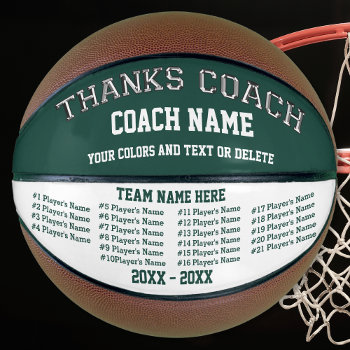 All Players  Team Colors On Basketball Coach Gifts by LittleLindaPinda at Zazzle