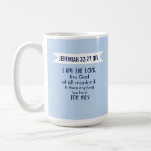 All Powerful God Bible Verse Pastel Blue Faith Coffee Mug