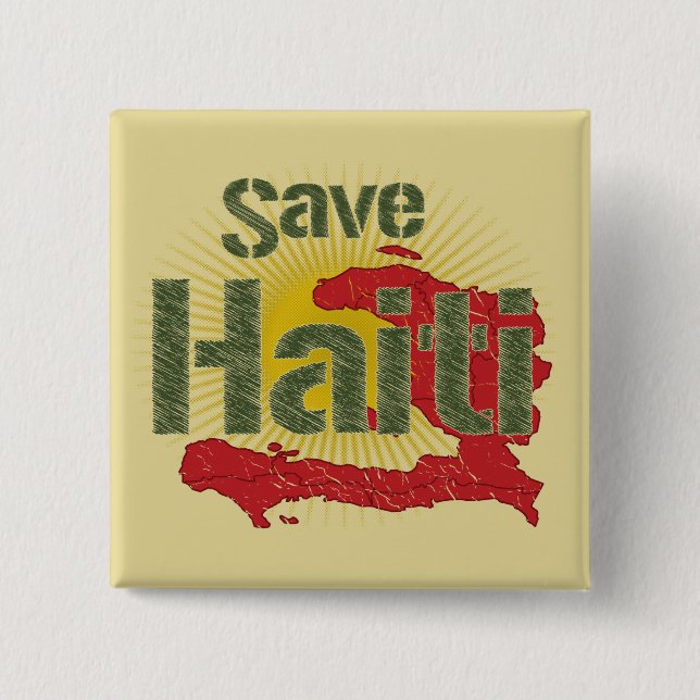 ALL Proceeds go to RED CROSS - Save Haiti Pinback Button (Front)