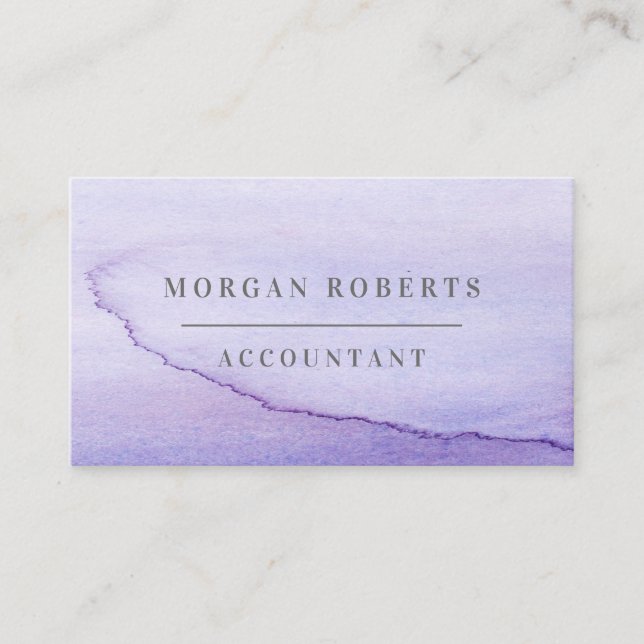 All Professions Purple Watercolor Splash Business Card (Front)