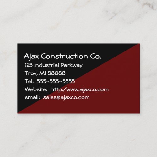 All Purpose 2-Tone Black and Brown Business Card