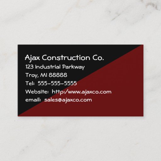 Customizable All Purpose 2-Tone Black and Brown Business Card