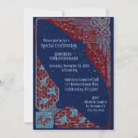 All Purpose | Art Deco Blue and Red Invitation