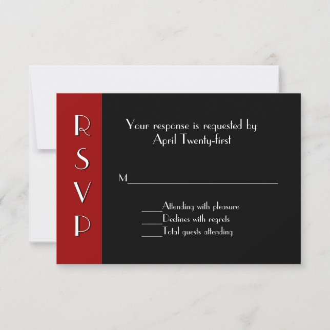 All Purpose Art Deco RSVP Response Card (Front)