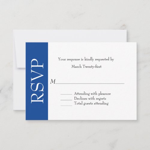 All Purpose Blue &amp; White RSVP Card