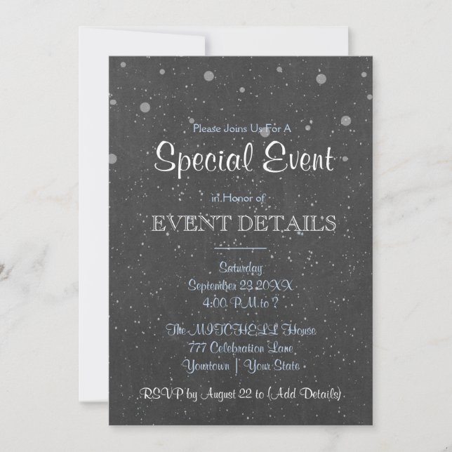 All Purpose | Chalkboard Stars Invitation (Front)