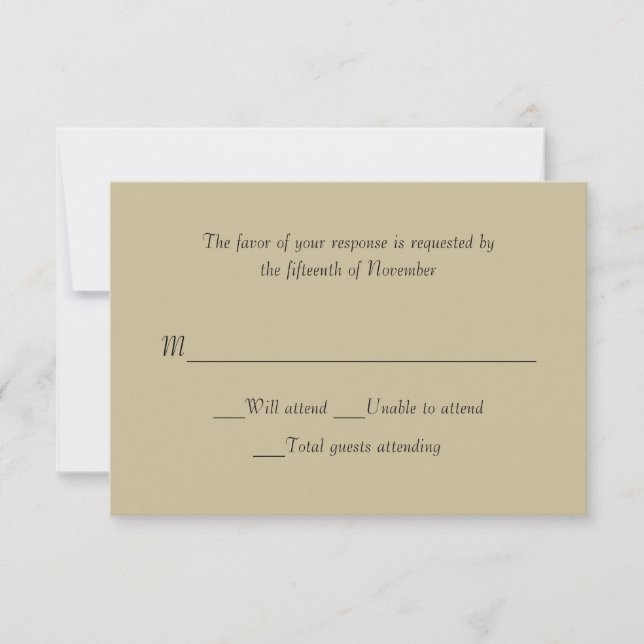All Purpose Champagne Color Response Card (Front)