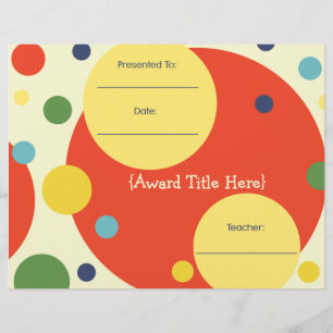 All Purpose Classroom Achivement Award Certificate