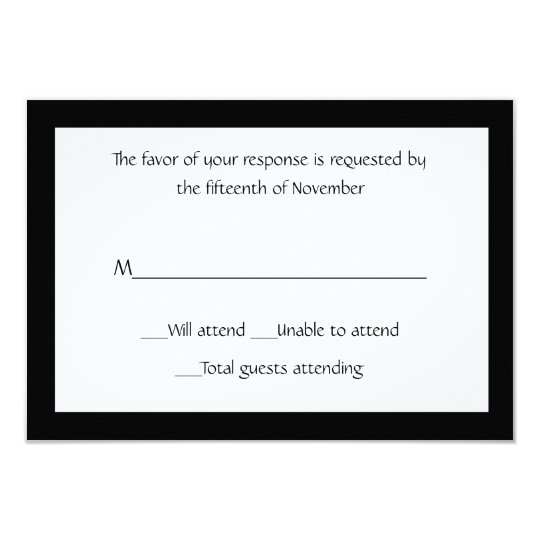 All Purpose Elegant Black and White Response Card