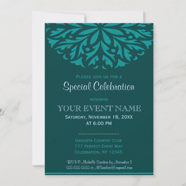 All Purpose | Green Ornamental Invitation (Front)
