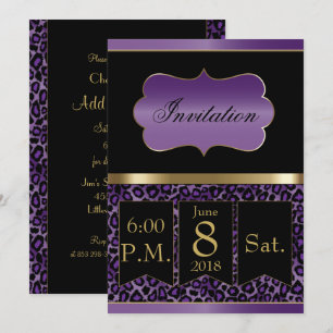 All Purpose Party Invitation - Leopard   DIY Text