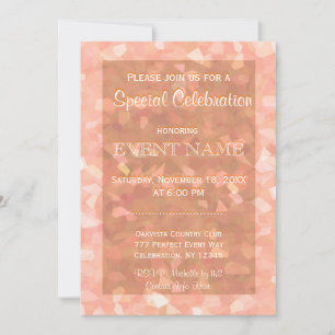 All Purpose   Peach Glitter Invitation