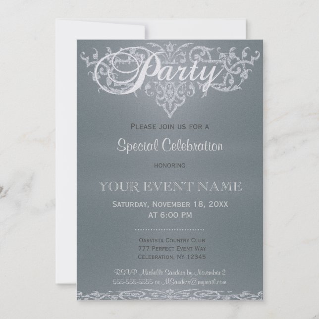 All Purpose | Silver Glow Invitation (Front)