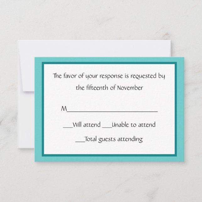 All Purpose Teal and White Response Card (Front)