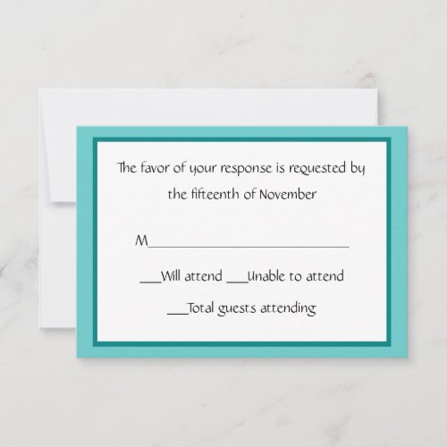 All Purpose Teal and White Response Card