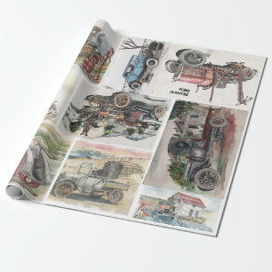 All Purpose Vintage Cars Wrapping Paper