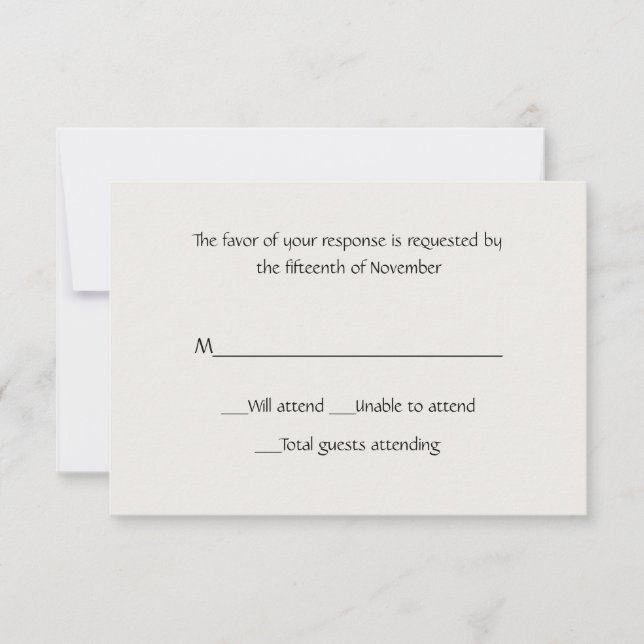 All Purpose Winter White Response Card (Front)
