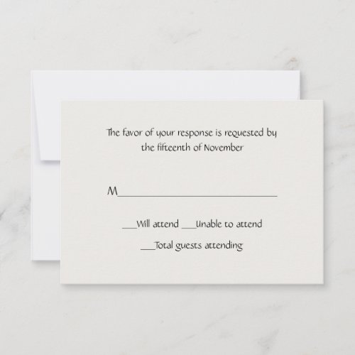 All Purpose Winter White Response Card