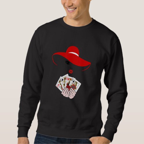 All Queens Poker Player Playing Card Fashion Four  Sweatshirt