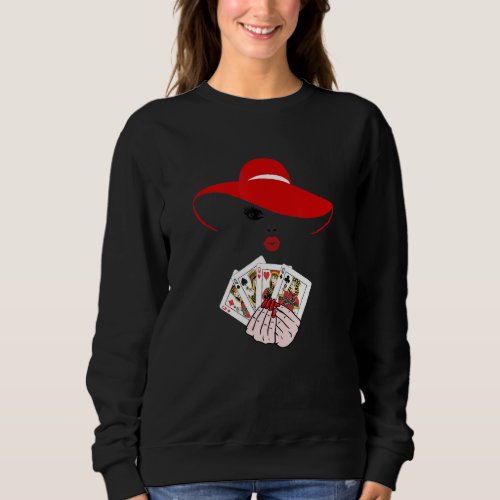 All Queens Poker Player Playing Card Fashion Four  Sweatshirt