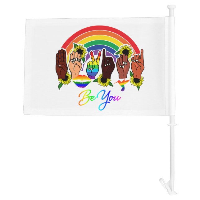 All races pride car flag (Back)