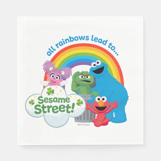 All Rainbows Lead to Sesame Street Napkins (Front)