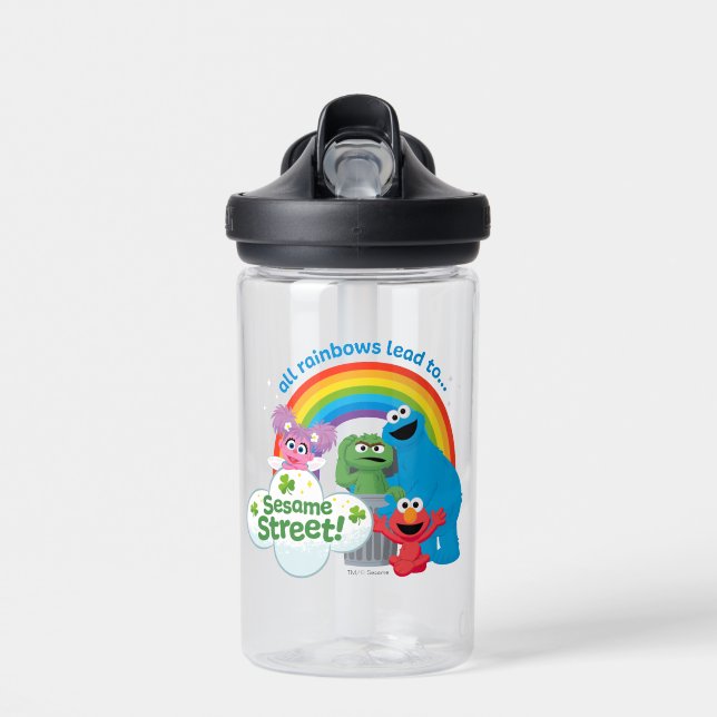 All Rainbows Lead to Sesame Street Water Bottle (Front)