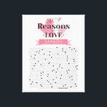 all reason I love you Christmas heart pink Canvas Print<br><div class="desc">Unique designed art gift for your mom,  aunt,  sister or friend. All artwork designed by The Arty Apples Limited</div>