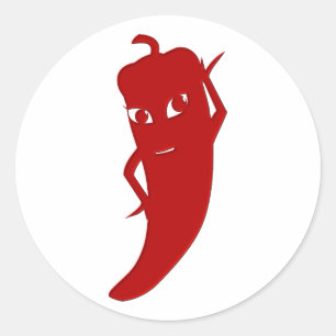 All Red Hot Pepper Diva Classic Round Sticker
