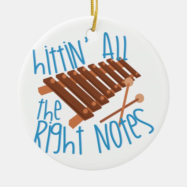 All Right Notes Ceramic Ornament (Front)