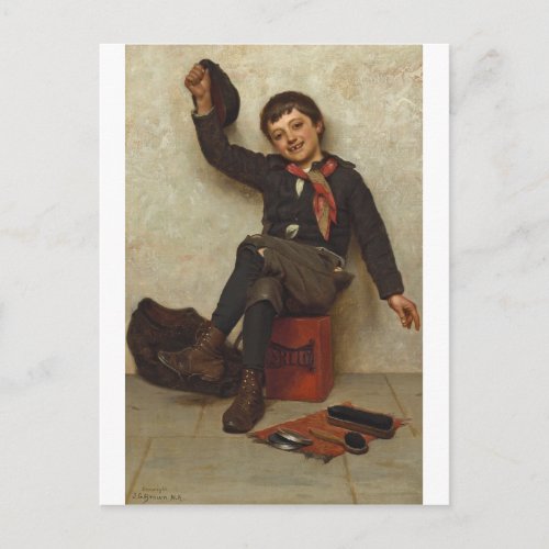 All Right Shoe Shine Boy by John George Brown Postcard