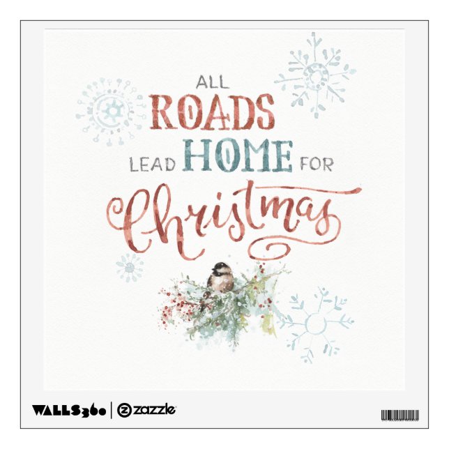 All Roads Lead Home for Christmas Wall Decal (Front)