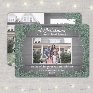All Roads Lead Home New Address Christmas 2 Photo Holiday Card