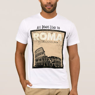 All Roads Lead Rome Adventure-ivory background T-Shirt