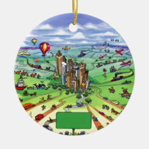 All Roads lead to Atlanta Georgia Ceramic Ornament