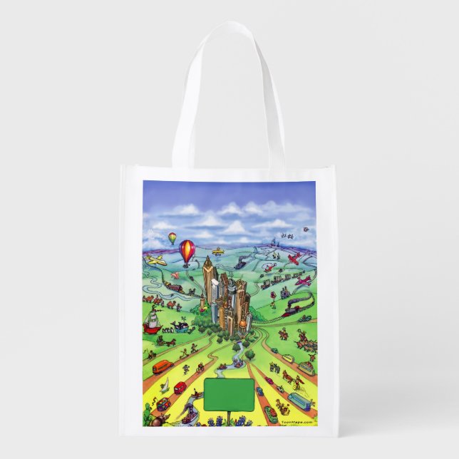 All Roads lead to Atlanta Georgia Grocery Bag (Front)