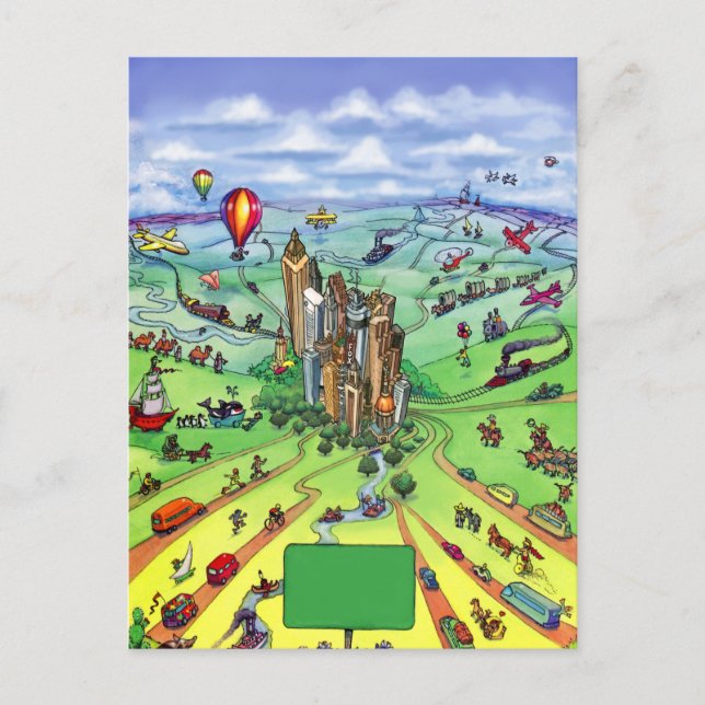 All Roads lead to Atlanta Georgia Postcard (Front)