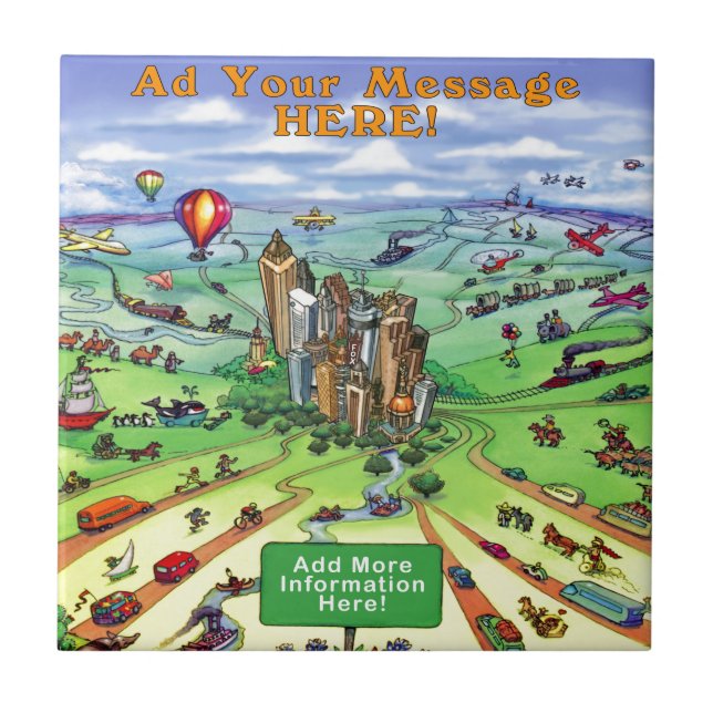 All Roads lead to Atlanta Georgia Tile (Front)