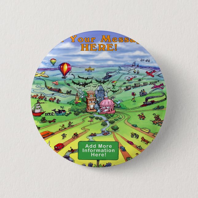 All Roads Lead to Austin Texas Pinback Button (Front)