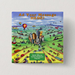 All Roads lead to Houston Texas Pinback Button